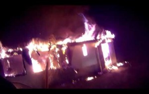 Outside Structure Fire Helmet Cam POV